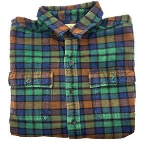 LL Bean Men's Flannel Button-Down Shirt - Traditional Fit - Large Regular